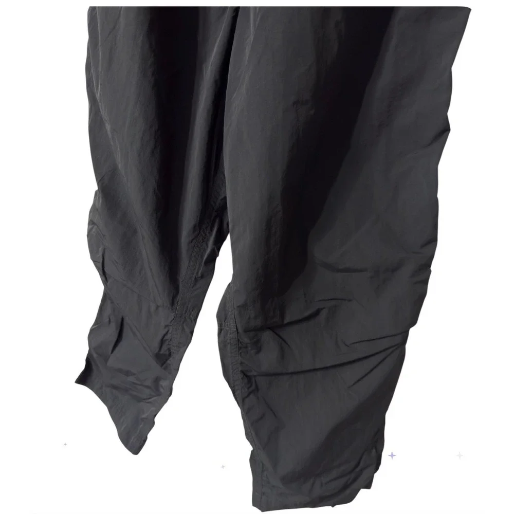 Lululemon‎ Lab Black Paperbag Waist Track Pants Nylon Tapered Athletic Womens 10